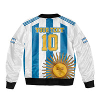 Personalized Argentina 10 Goat Sleeve Zip Bomber Jacket Greatest Of All Time Sporty Style