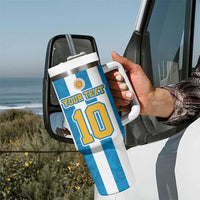 Personalized Argentina 10 Goat Tumbler With Handle Greatest Of All Time Sporty Style