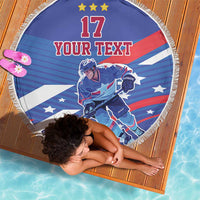 Custom United States Ice Hockey Beach Blanket USA Go Champions Sporty Style