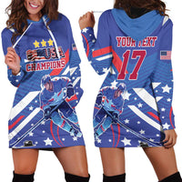 Custom United States Ice Hockey Hoodie Dress USA Go Champions Sporty Style