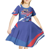 Custom United States Ice Hockey Kid Short Sleeve Dress USA Go Champions Sporty Style