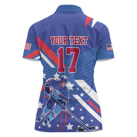 Custom United States Ice Hockey Women Polo Shirt USA Go Champions Sporty Style