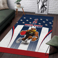 Custom United States Basketball Area Rug USA Eagle Mascot Style