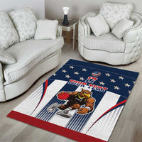 Custom United States Basketball Area Rug USA Eagle Mascot Style