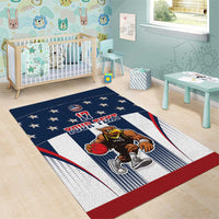 Custom United States Basketball Area Rug USA Eagle Mascot Style