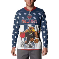 Custom United States Basketball Button Sweatshirt USA Eagle Mascot Style