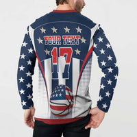 Custom United States Basketball Button Sweatshirt USA Eagle Mascot Style