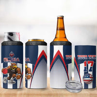 Custom United States Basketball 4 in 1 Can Cooler Tumbler USA Eagle Mascot Style