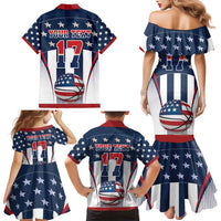 Custom United States Basketball Family Matching Mermaid Dress and Hawaiian Shirt USA Eagle Mascot Style