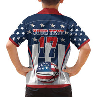 Custom United States Basketball Family Matching Puletasi and Hawaiian Shirt USA Eagle Mascot Style