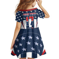 Custom United States Basketball Family Matching Short Sleeve Bodycon Dress and Hawaiian Shirt USA Eagle Mascot Style
