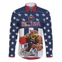 Custom United States Basketball Family Matching Tank Maxi Dress and Hawaiian Shirt USA Eagle Mascot Style