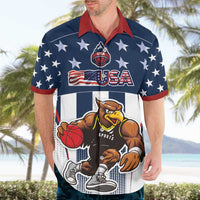 Custom United States Basketball Hawaiian Shirt USA Eagle Mascot Style