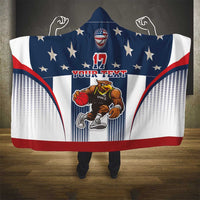 Custom United States Basketball Hooded Blanket USA Eagle Mascot Style