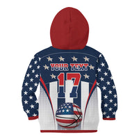 Custom United States Basketball Kid Hoodie USA Eagle Mascot Style