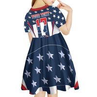 Custom United States Basketball Kid Short Sleeve Dress USA Eagle Mascot Style