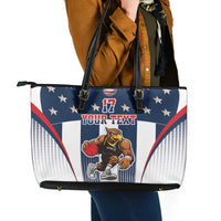 Custom United States Basketball Leather Tote Bag USA Eagle Mascot Style