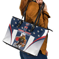 Custom United States Basketball Leather Tote Bag USA Eagle Mascot Style