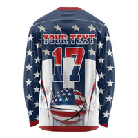 Custom United States Basketball Long Sleeve Shirt USA Eagle Mascot Style