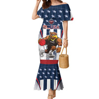 Custom United States Basketball Mermaid Dress USA Eagle Mascot Style