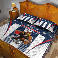 Custom United States Basketball Quilt Bed Set USA Eagle Mascot Style