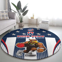 Custom United States Basketball Round Carpet USA Eagle Mascot Style