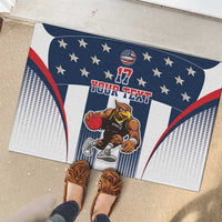 Custom United States Basketball Rubber Doormat USA Eagle Mascot Style