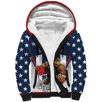 Custom United States Basketball Sherpa Hoodie USA Eagle Mascot Style