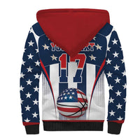 Custom United States Basketball Sherpa Hoodie USA Eagle Mascot Style