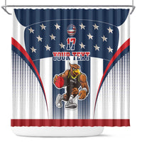Custom United States Basketball Shower Curtain USA Eagle Mascot Style