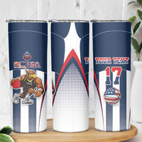 Custom United States Basketball Skinny Tumbler USA Eagle Mascot Style