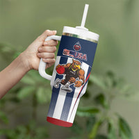 Custom United States Basketball Tumbler With Handle USA Eagle Mascot Style