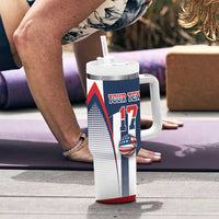 Custom United States Basketball Tumbler With Handle USA Eagle Mascot Style