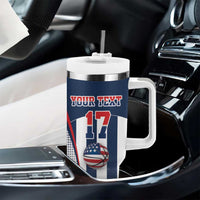 Custom United States Basketball Tumbler With Handle USA Eagle Mascot Style
