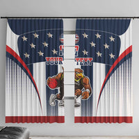 Custom United States Basketball Window Curtain USA Eagle Mascot Style