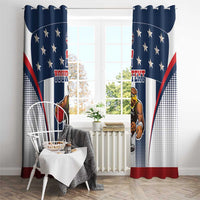 Custom United States Basketball Window Curtain USA Eagle Mascot Style
