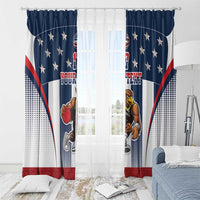 Custom United States Basketball Window Curtain USA Eagle Mascot Style