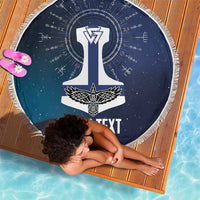 Personalized Finland Drakkar Vikings Beach Blanket Suomi Flag Viking Thor Runes