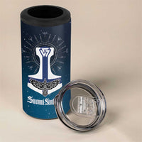 Personalized Finland Drakkar Vikings 4 in 1 Can Cooler Tumbler Suomi Flag Viking Thor Runes