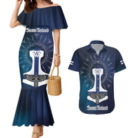 Personalized Finland Drakkar Vikings Couples Matching Mermaid Dress and Hawaiian Shirt Suomi Flag Viking Thor Runes