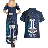 Personalized Finland Drakkar Vikings Couples Matching Summer Maxi Dress and Hawaiian Shirt Suomi Flag Viking Thor Runes