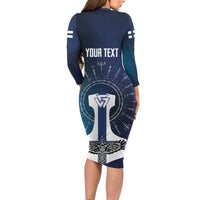 Personalized Finland Drakkar Vikings Family Matching Long Sleeve Bodycon Dress and Hawaiian Shirt Suomi Flag Viking Thor Runes