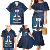 Personalized Finland Drakkar Vikings Family Matching Mermaid Dress and Hawaiian Shirt Suomi Flag Viking Thor Runes