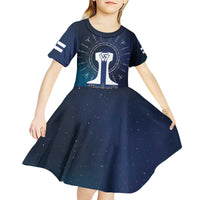 Personalized Finland Drakkar Vikings Kid Short Sleeve Dress Suomi Flag Viking Thor Runes