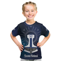 Personalized Finland Drakkar Vikings Kid T Shirt Suomi Flag Viking Thor Runes