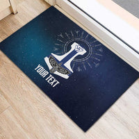 Personalized Finland Drakkar Vikings Rubber Doormat Suomi Flag Viking Thor Runes