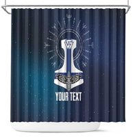 Personalized Finland Drakkar Vikings Shower Curtain Suomi Flag Viking Thor Runes