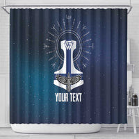 Personalized Finland Drakkar Vikings Shower Curtain Suomi Flag Viking Thor Runes