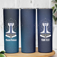 Personalized Finland Drakkar Vikings Skinny Tumbler Suomi Flag Viking Thor Runes