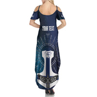 Personalized Finland Drakkar Vikings Summer Maxi Dress Suomi Flag Viking Thor Runes